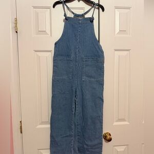 Maje Pinaro Tie shoulder Denim Overalls